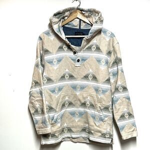 Pendleton Men's Driftwood Cotton Flannel Pullover Hoody Tan Cloudcroft Sz S